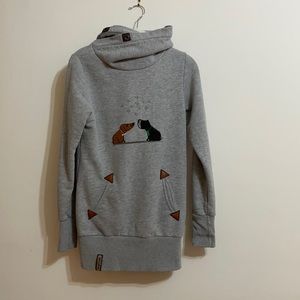 Naketano Gray Hoodie with Dog Print